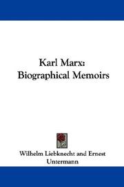 Cover of: Karl Marx: Biographical Memoirs