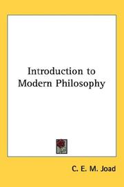 Cover of: Introduction to Modern Philosophy