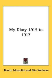 Cover of: My Diary 1915 to 1917