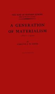 Cover of: A generation of materialism, 1871-1900 by Carlton Joseph Huntley Hayes