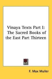 Cover of: Vinaya Texts Part I: The Sacred Books of the East Part Thirteen (Sacred Books of the East)