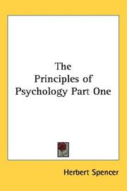 Cover of: The Principles of Psychology Part One