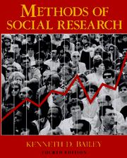 Cover of: Methods of social research by Kenneth D. Bailey