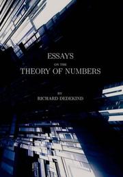 Essays on the theory of numbers by Richard Dedekind