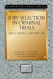 Cover of: Jury Selection in Criminal Trials: Skills, Science, and the Law (Essential Poets (Guernica))
