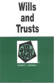 Wills and trusts in a nutshell by Robert L. Mennell, Sherri L. Burr