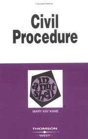 Civil procedure in a nutshell by Mary Kay Kane
