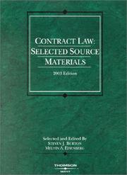 Cover of: Contract Law: Selected Source Materials 2003 (Statutes)