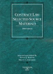 Cover of: Contract Law: Selected Source Materials 2006