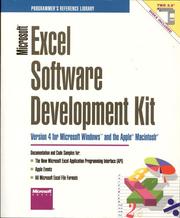 Cover of: Microsoft Excel Software Development Kit: Version 4 for Microsoft Windows and the Apple Macintosh/Book and Disks (Microsoft Windows Programmer's Reference Library)