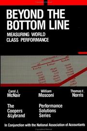 Cover of: Beyond the bottom line: measuring world class performance