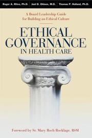 Cover of: Ethical Governance in Health Care