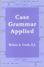 Cover of: Case grammar applied