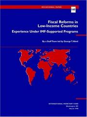 Cover of: Fiscal reforms in low-income countries: experience under IMF-supported programs