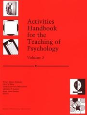 Cover of: Activities handbook for the teaching of psychology by Ludy T. Benjamin, Jr., Kathleen D. Lowman, editors.