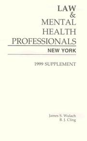 Cover of: Law & Mental Health Professionals: New York 1999 (Law & Mental Health Professionals)