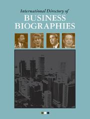 Cover of: International Directory of Business Biographies Edition 1.