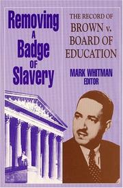 Cover of: Removing a badge of slavery by edited by Mark Whitman.
