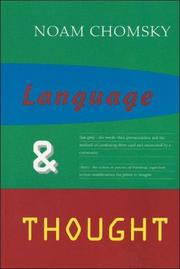 Cover of: Language and Thought (Anshen Transdisciplinary Lectureships in Art, Science and the Philosophy of Culture, Monograph 3)