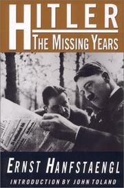 Cover of: Hitler: the missing years