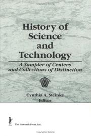 Cover of: History of science and technology: a sampler of centers and collections of distinction