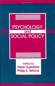 Cover of: Psychology and social policy