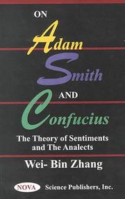 Cover of: On Adam Smith and Confucius: the theory of moral sentiments and the analects.