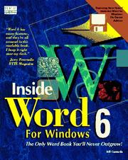 Cover of: Inside Word for Windows 6 by Bill Camarda