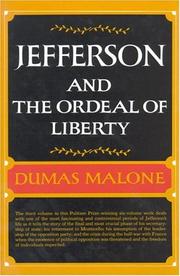 Cover of: Jefferson and the Ordeal of Liberty - Volume III (Jefferson and His Time, Vol 3)