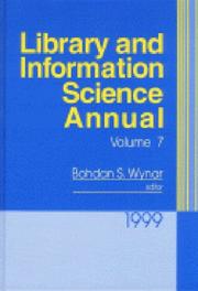 Cover of: Library and Information Science Annual 1999 (Library and Information Science Annual)