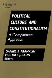 Cover of: Political Culture and Constitutionalism | Daniel P. Franklin