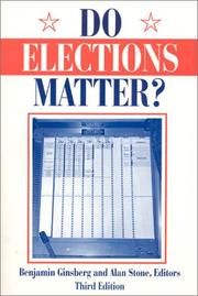 Cover of: Do elections matter?