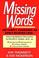 Cover of: Missing words
