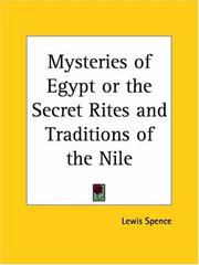 Cover of: Mysteries of Egypt or the Secret Rites and Traditions of the Nile