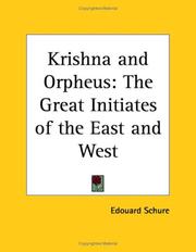 Cover of: Krishna and Orpheus: The Great Initiates of the East and West
