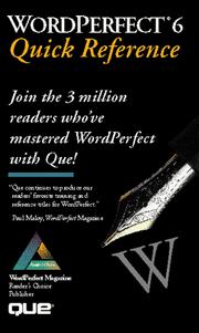Cover of: WordPerfect 6 quick reference