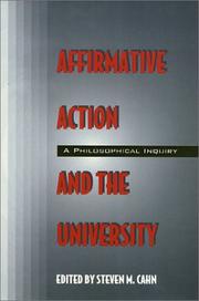 Cover of: Affirmative Action and the University: A Philosophical Inquiry