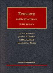 Cover of: Evidence: cases and materials