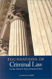 Cover of: Foundations of criminal law