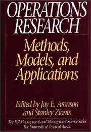 Operations research : methods, models, and applications