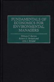 Fundamentals of economics for environmental managers