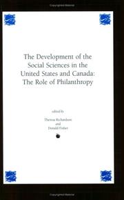 Cover of: The development of the social sciences in the United States and Canada by edited by Theresa Richardson and Donald Fisher.