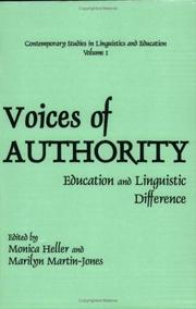 Cover of: Voices of authority by edited by Monica Heller and Marilyn Martin-Jones.