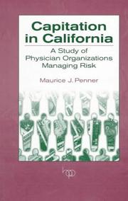 Cover of: Capitation in California by Maurice J. Penner