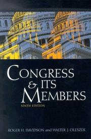 Cover of: Congress and Its Members by Roger H. Davidson, Walter J. Oleszek