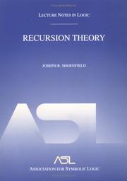 Recursion theory by Joseph R. Shoenfield
