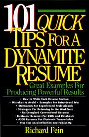 Cover of: 101 quick tips for a dynamite resume
