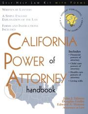Cover of: California power of attorney handbook: with forms