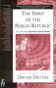 Cover of: The Spirit of the Berlin Republic (International Political Currents)