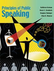 Cover of: Principles of public speaking